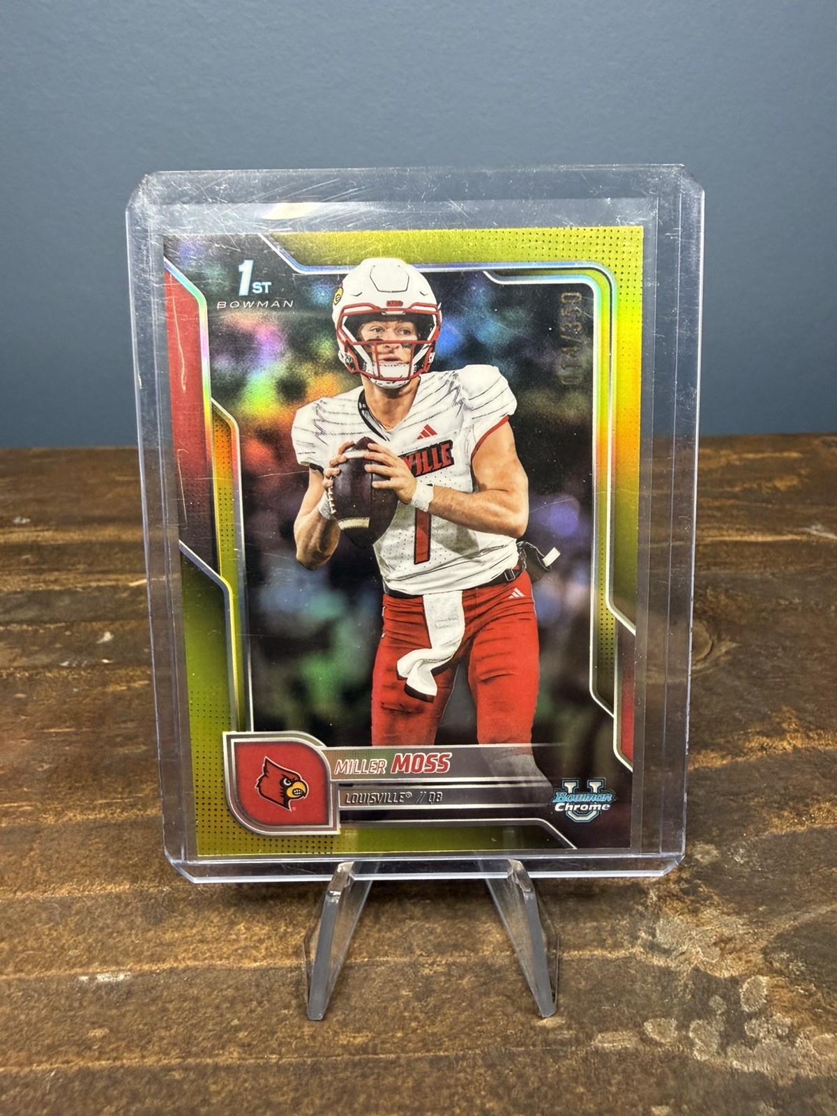 2025 Bowman Chrome U Miller Moss 1st Yellow Refractor /350 #141