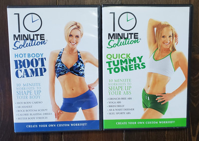 10 Minute Solution DVDs Lot 2 Quick Tummy Toners & Hot Body Boot Camp Workout