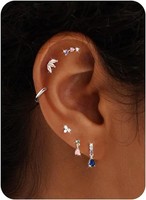 Ohrringe Set 6 Paar Hypoallergen 14K Vergoldet Creolen Ohrstecker Zirkonia Damen