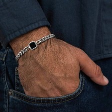 Trendy Men's Bracelet,Stainless Steel Cuban Chain Wristband,Jewelry Gift for Hus