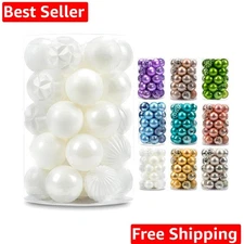 2.36''/60mm 34ct Christmas Ball Large Ornaments Party Decorations Shatterproo...