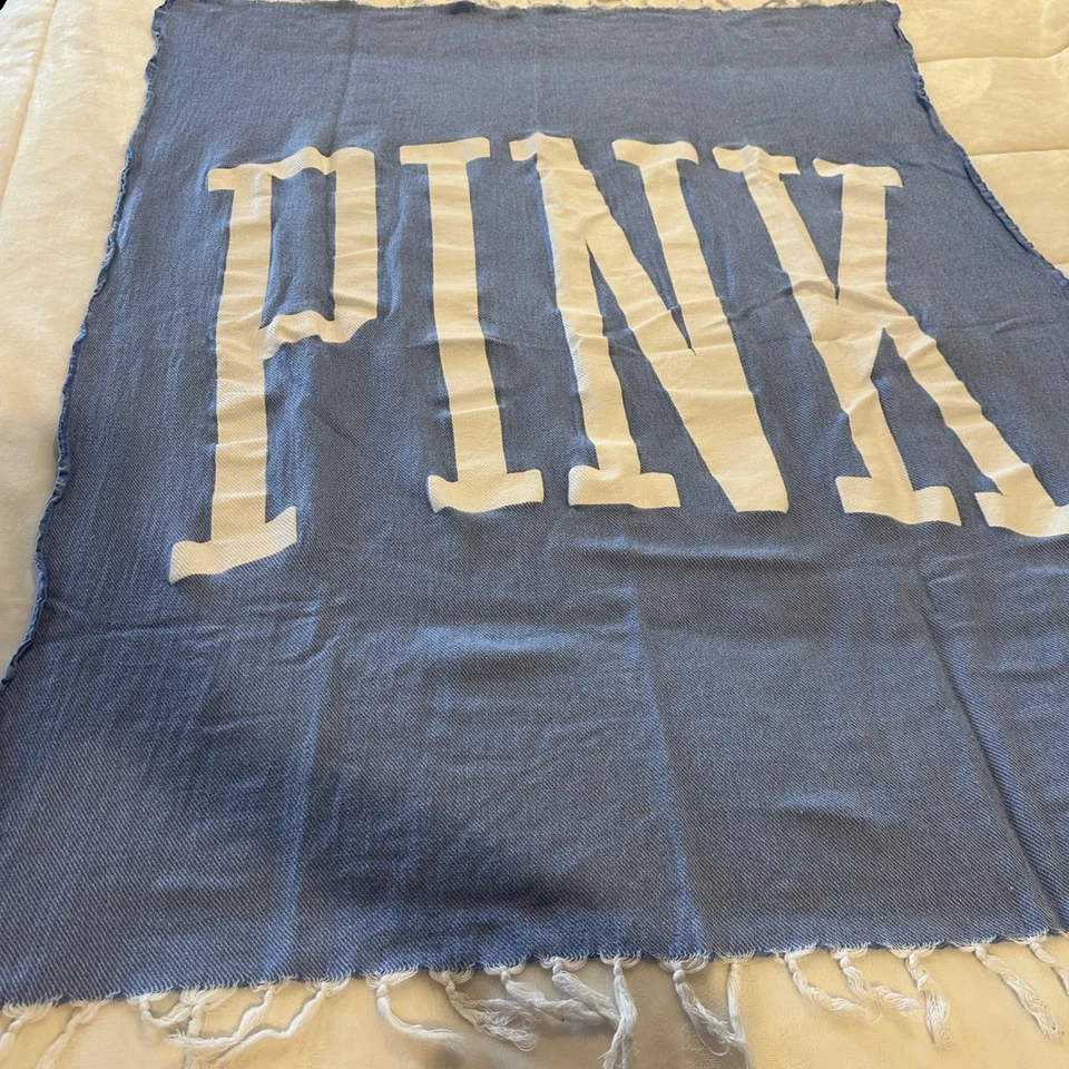 Manta ROSA Azul Blanco Flecos Festival Playa Manta Ropa de Cama Decoración Foto 2 de 2