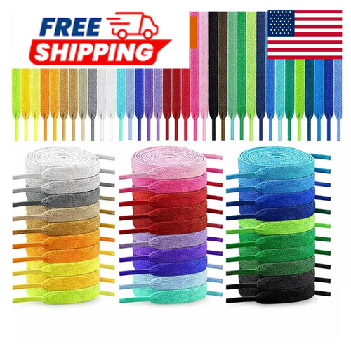 1 Pair Flat Shoelaces Classic Shoe Laces Sports Casual Unisex Strings 