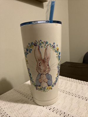 World of Beatrix Potter Peter Rabbit ZRike Brands Cup to Go Straw White 8''