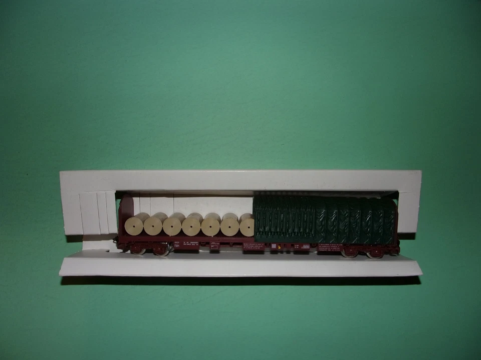 JOUEF wagon demi bâché long + chargement de rouleaux 6753 NEUF (n°3) - Photo 2/4