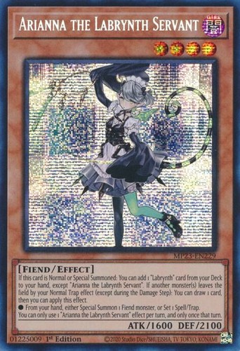 YUGIOH: 1X Arianna the Labrynth Servant MP23-EN229 Prismatic Secret Rare NM