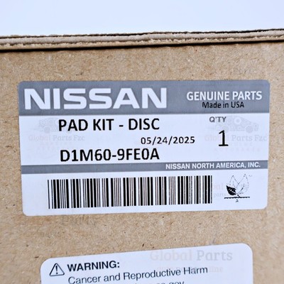 NISSAN OEM BRAKE PAD KIT D1M609FE0A D1M60-9FE0A