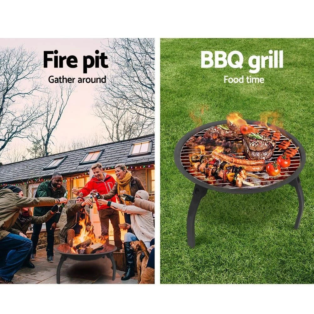 RETURNs Grillz Fire Pit BBQ Charcoal Smoker Portable Outdoor Camping Patio Firep