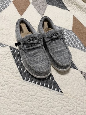 Men s Hey Dude Wally Size 8 Gray Heather Slip On Comfort Shoes