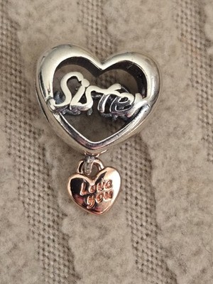 Geschenk für Schwester-Schwester Sterlingsilber Charm & kostenloses Armband. UK Verkäufer