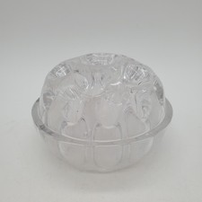 Vintage Clear Glass Flower Frog Floral 19 Holes 3" H X 4" D cracked