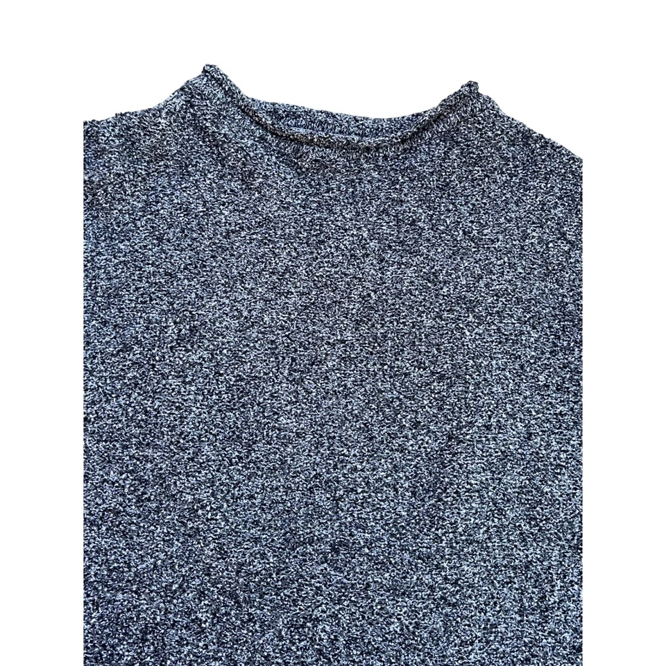 Suéter tejido recortado cuello falso ceremonia de apertura XS gris moteado manga larga Foto 2 de 4