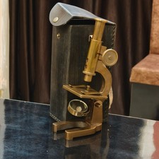 Ancien instrument scientifique de luxe microscope vintage en laiton fait