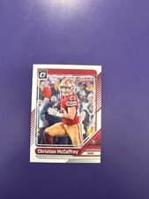 Near mint Optic Donruss football card, Christian McCaffrey card 2024