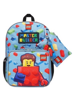 LEGO Master Builder Kids Backpack Set with Lunchbox and Keychain