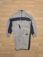 Vintage Nike Track Suit Jacket Small Pants Large Gray Tag 80s 90s Fleece Warm Up