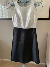 Kalvin Klein party dress black & Cream with crystals - size 10