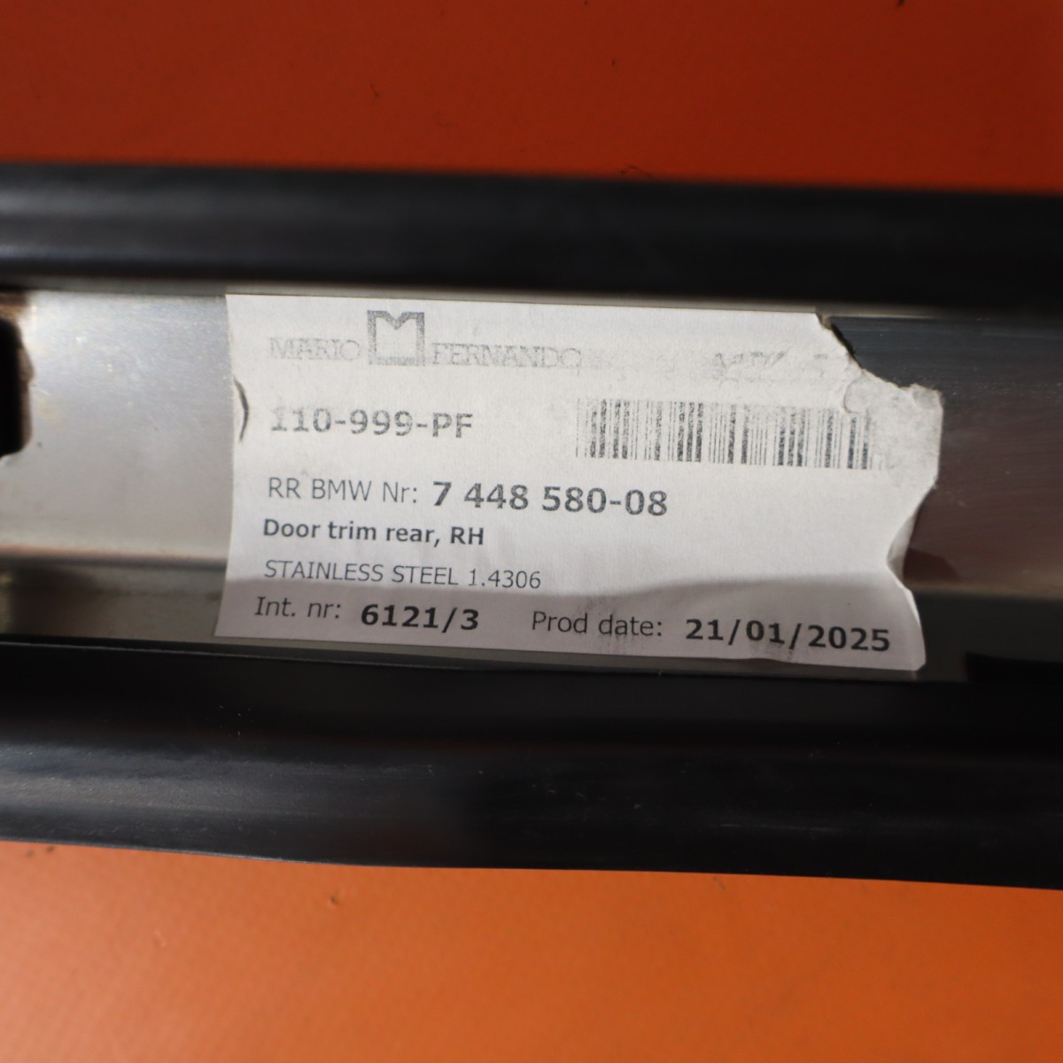 Rolls-Royce Cullinan 2019-2024 Rear Right Body molding P/N 51137448580