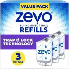 Zevo Refill Cartridges – 3 Pack for Use with Zevo Indoor Plug-in Flying Insect