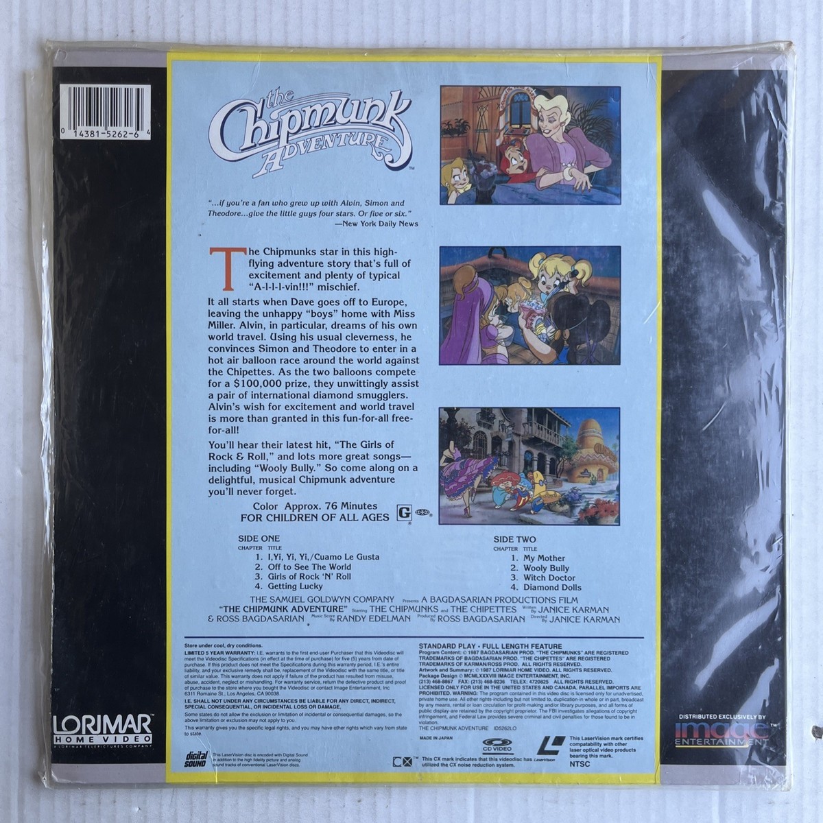The Chipmunk Adventure Laserdisc ULTRA RARE VHTF 14381526264| eBay