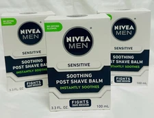 3 Pack Nivea Men Sensitive Soothing Post After Shave Balm 9oz, 3.3o ea Chamomile