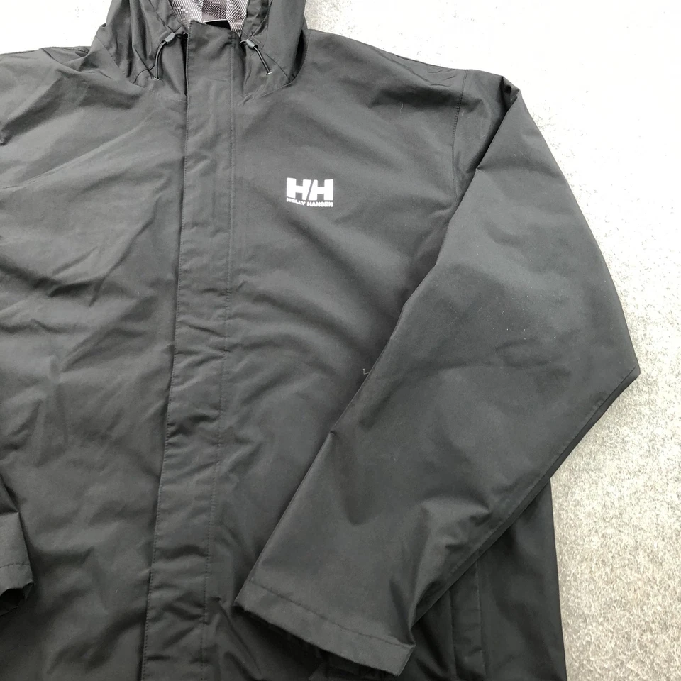 Chaqueta Helly Hansen Para Hombre 3XL Negra Con Capucha Helly Tech Protección Shell Lluvia Foto 3 de 4