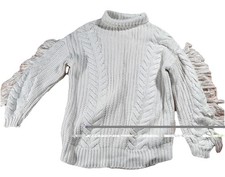 Mint Velvet Women's Cable Knit Roll Neck Jumper With Tassels On The Arms