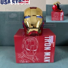 Iron Man Gold MK5 Helmet Electronic Voice Activated Open&Close Mask Autoking