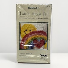 Wonder Art Sunshine Rainbow Latch Hook Kit Pillow Top 12" x 12" Caron