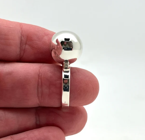 925 Sterling Silver Sphere Ring Handmade Sterling Ball Women Ring All Size SR533 - Picture 4 of 7