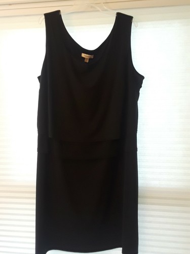 Dressbarn Damen Pulloverkleid Übergröße 22 W schwarz ärmellos Lagenlook mittellang