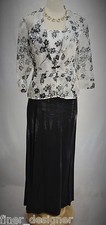 Alex Evenings Dress formal Mother the bride gown jacket floral black suit 6P