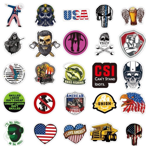 50 Pcs Hard Hat Cool Vinyl Decal Graffiti Stickers Bomb Skate Laptop Guitar UK - Picture 4 of 6