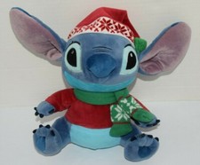 Disney Store Christmas Lilo  Stitch Holiday Sweater Scarf Plush Stuffed Toy 12"