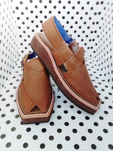 US 6,7,8,9,10,11 MEN'S HANDMADE CAMEL LEATHER TRIPLE SOLE PESHAWARI CHAPPEL - Picture 4 of 8