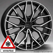 19 Zoll W37 Alufelgen 8,5x19 5x108 ET40 in schwarz frontpoliert für Volvo