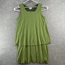 Norm Thompson Women's Dress Size XL Green Sleeveless Layered Pullover