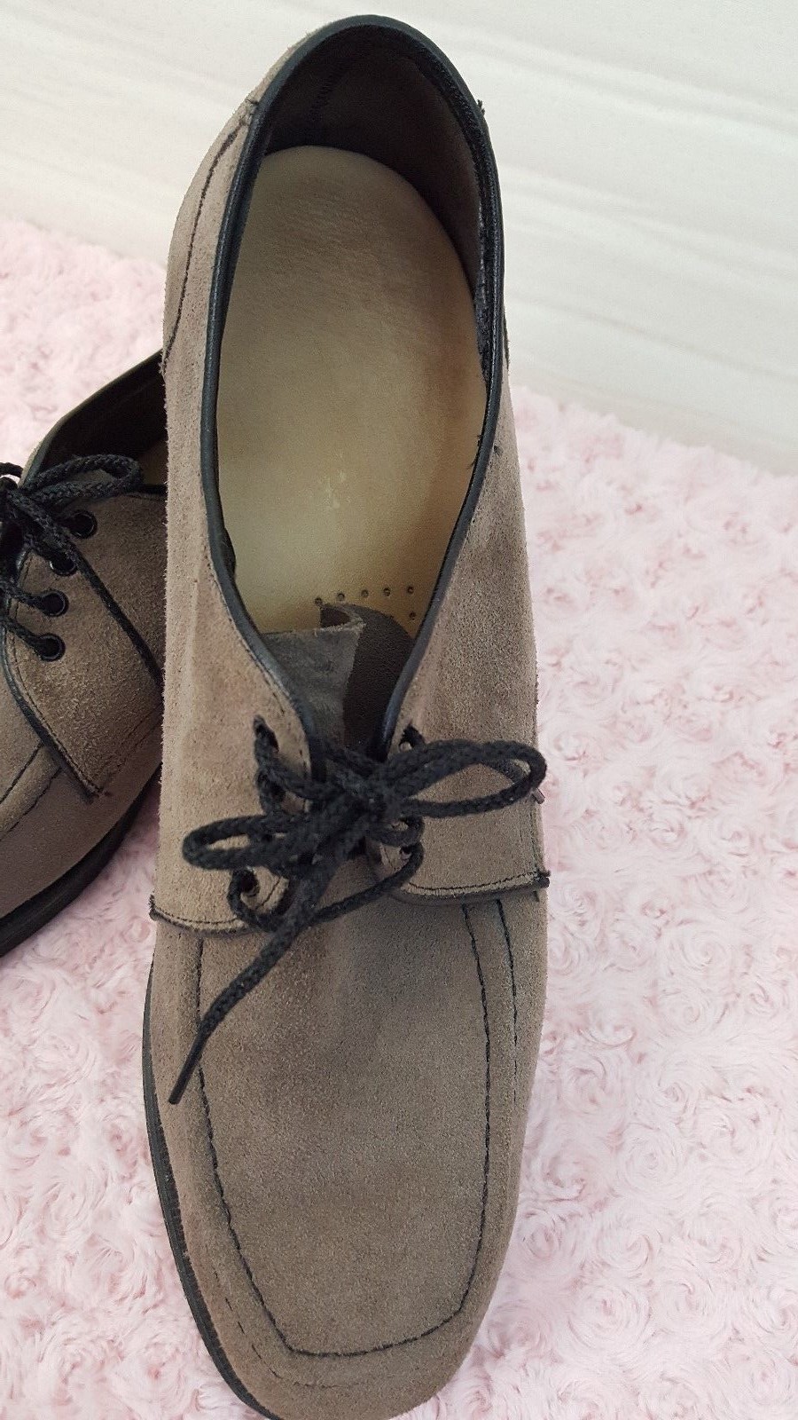 SAOLA Scarpe scamosciate uomo stringate Oxford colore marrone grigio suola gomma taglia 9 1 2 C