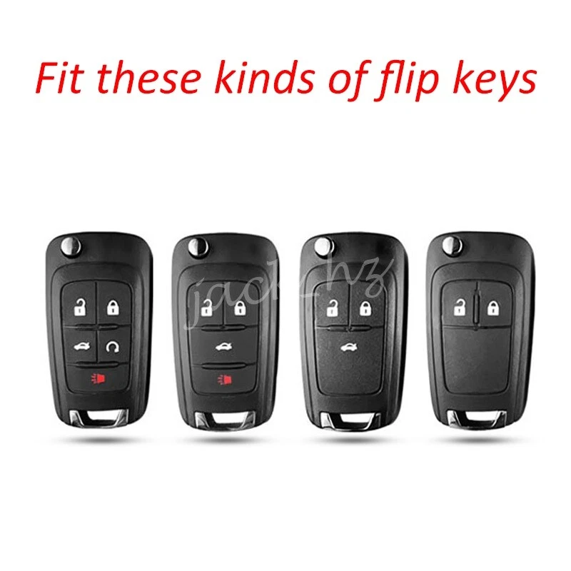 Anillo de cubierta de llavero de metal de fibra de carbono para Chevy Cruze Impala Equinox Trax Buick Foto 2 de 4