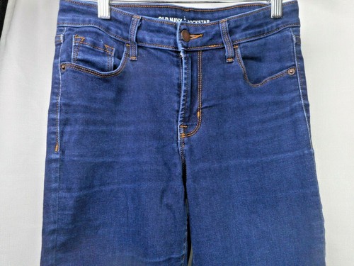 Old Navy Jeans Women’s 4 Blue Tall Super Skinny Mid-Rise 27x31 Rockstar - Picture 2 of 12