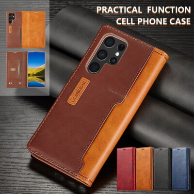 For Samsung Galaxy S23 S21 S22 Plus Note 20 Ultra Leather Flip Wallet Case Cover