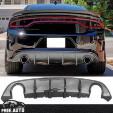 Fits 15-23 Dodge Charger SRT V3 Style Rear Bumper Diffuser Carbon Fiber CF Print