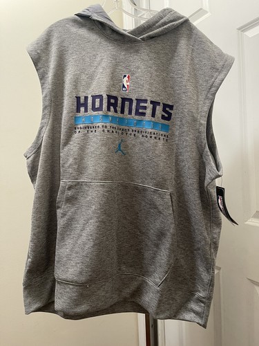 NWT Nike Hornets Basketball Pullover Sweatshirt Gray CN6236-063 Size XL Tall S6