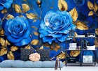 3D Fantasy Blue Rose G2081 Wallpaper Wall Murals Removable Self-adhesive Erin