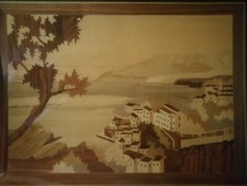 Grande Quadro Vintage Sorrentino in legno intarsiato
