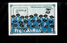 Gambia 1985 - Girl Guides- Souvenir Stamp Sheet - Scott #593 MNH