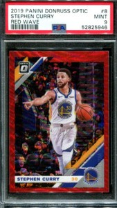 2019 PANINI DONRUSS OPTIC RED WAVE PRIZM #8 STEPHEN CURRY PSA 9 A3290860-946