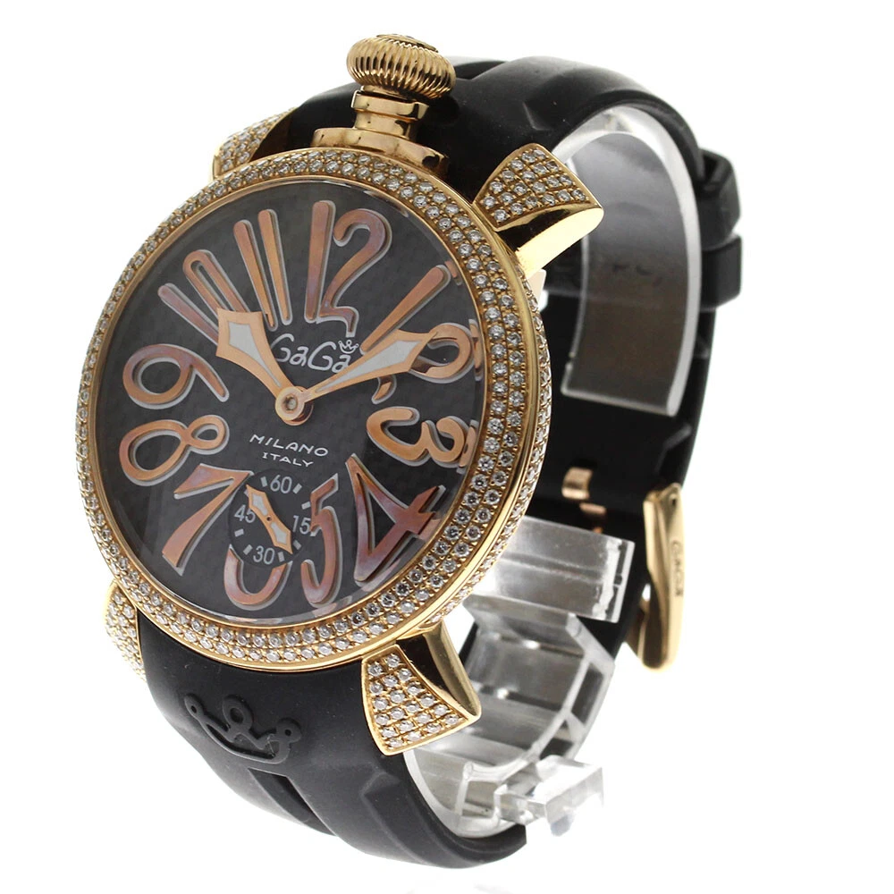 GaGa MILANO Manuale48MM Limited Edition 18K Pink Gold Diamond Bezel Men's_708727