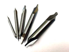 SOLID CARBIDE CENTER DRILL SET #1, 2, 3, 4, & 5 60 degree one of each