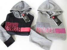 Under Armour COLDGEAR Favorite Graphic Hoodie Youth Girls size YSM Black, Gray